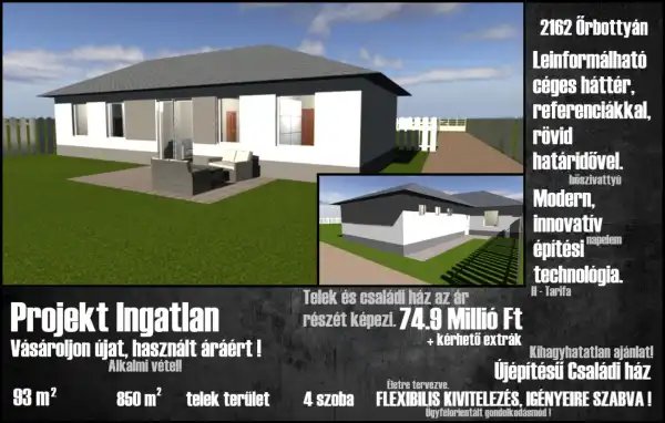 Eladó újépítésű családi ház, Őrbottyán 4 szoba 93 m² 74.9 M Ft
